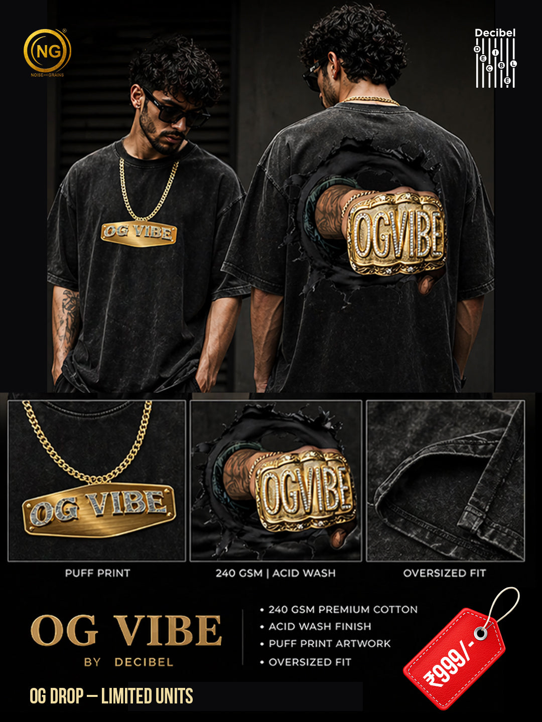 🥵 OG Vibe 🥵 - Acid wash Oversize Tee